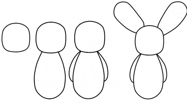 วิธีการวาดกระต่ายในขั้นตอนด้วยดินสอ