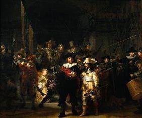 rembrandt ภาพวาดนาฬิกาคืน 