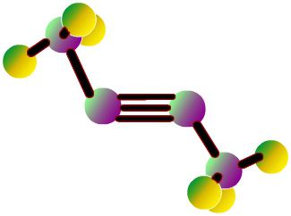 สูตรโครงสร้างและโมเลกุล: acetylene