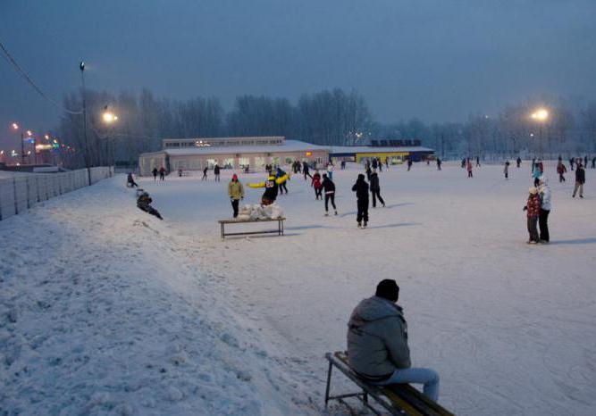 ความบันเทิงในช่วงฤดูหนาวเป็นลานสเก็ตบนเกาะ Krasnoyarsk ซึ่งสร้างขึ้นด้วยความรักที่ยิ่งใหญ่สำหรับเด็กและผู้ใหญ่